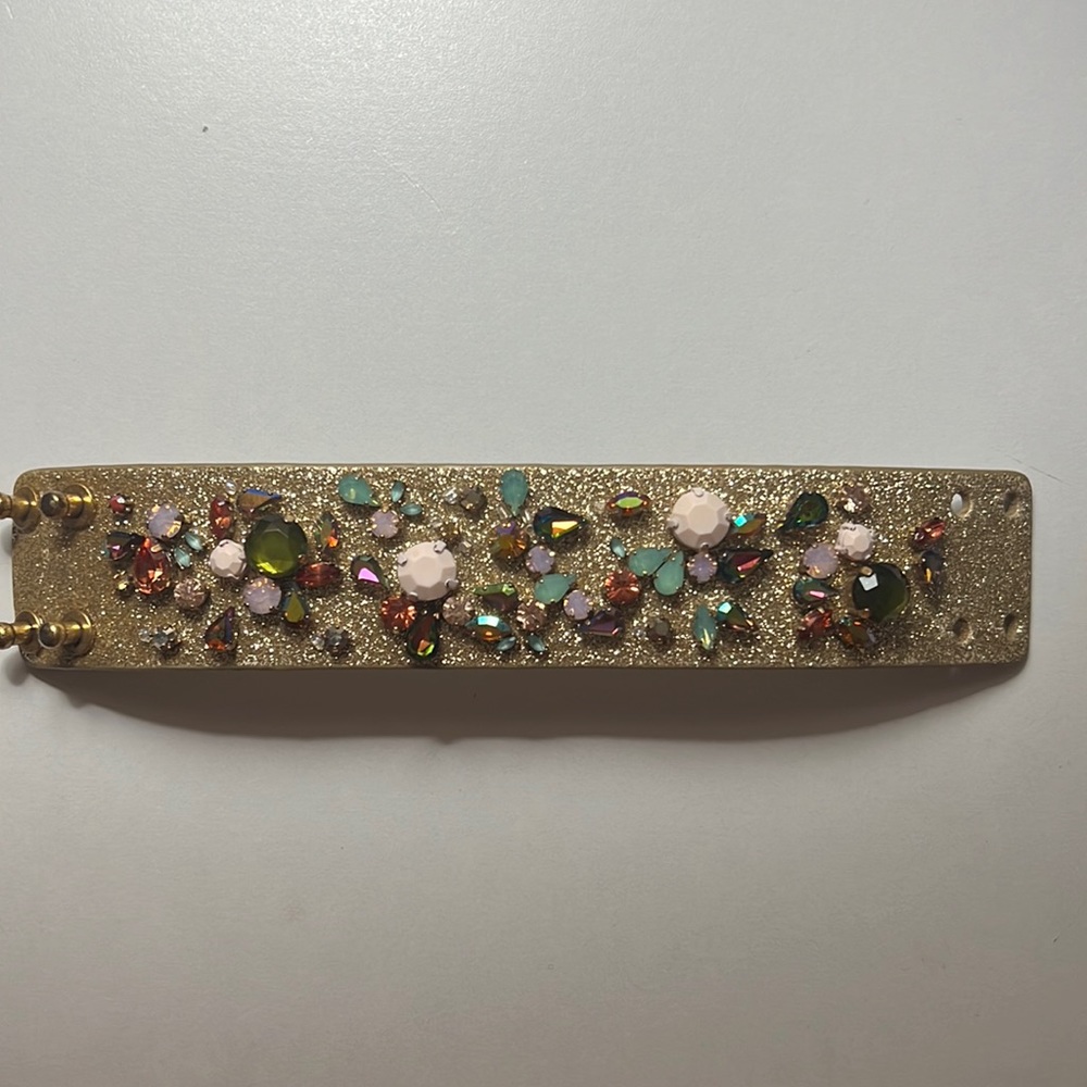 **RARE** J.Crew Collection Crystal Leather Cuff